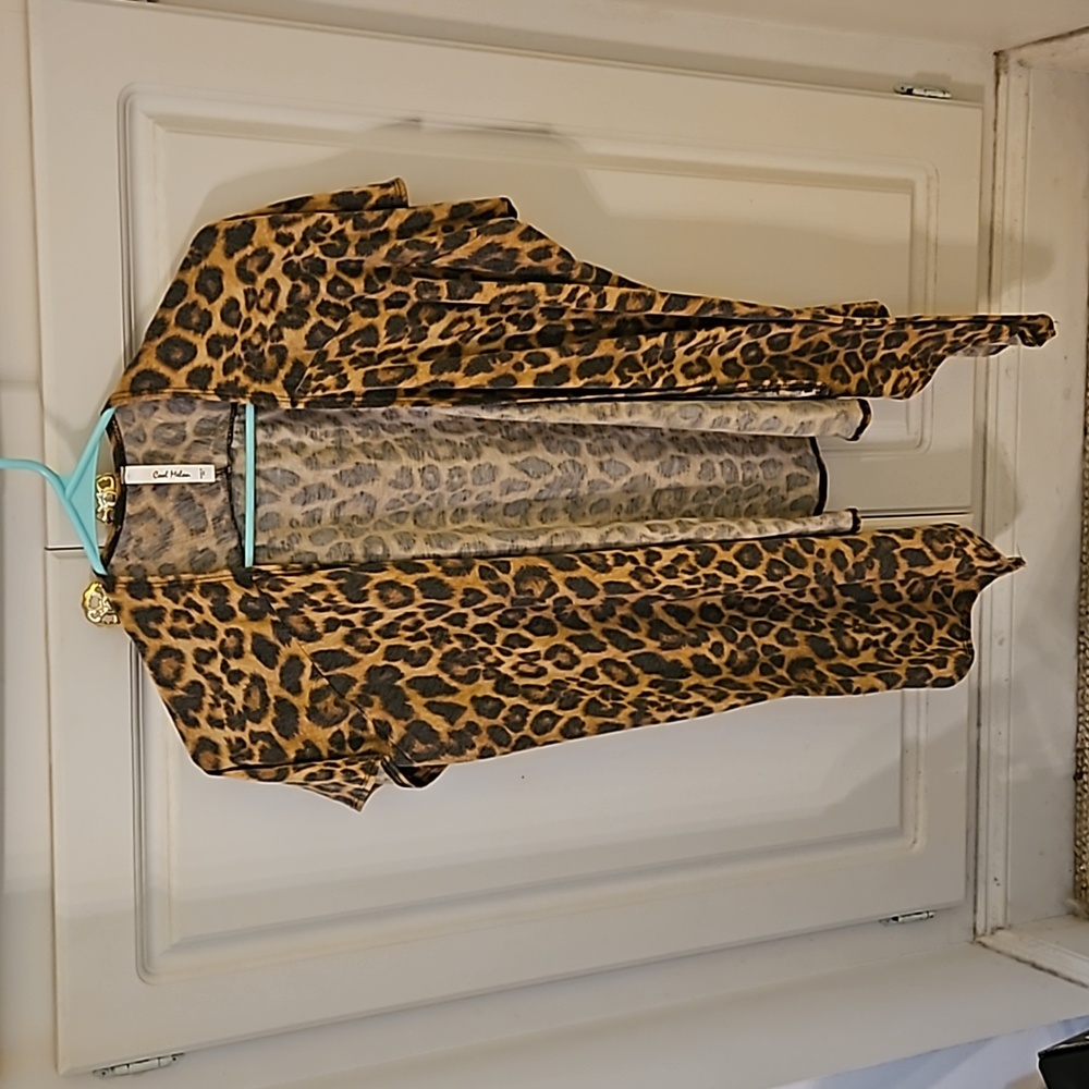 Short Sleeve Cheetah Cardigan
